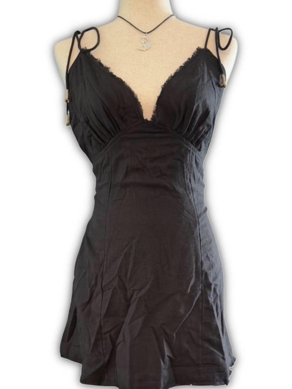 NWT Free People Black Halter Mini Dress Size Small